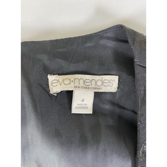 Eva Mendes Womens Black Fit Flare Dress Sleeveless Size 4 - Picture 4 of 12